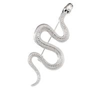 Holibanna Elegant Snake Shape Brooch Silver Lapel Pin for Men and Women Versatile Clothes Decor Accessory Unique Serpent-inspired Design Stylish Fashion Ornament for Jackets and Coats