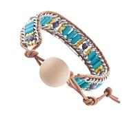 Holibanna Ethnic Accessory Turquoise Woven Bracelet Natural with Bangle Stones and Rope Material, Fashion for Or Mothers Day Clothing Women and Suitable Occasions