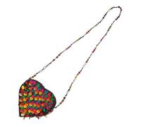 Holibanna Ethnic Beaded Coconut Shell Crossbody Bag Shoulder Strap Bohemian Small Wallet Purse for Cellphone and Lipstick Storage Stylish Sling Bag for Women
