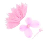 Holibanna Fairy Dress with Butterfly Wings and Tutu Skirt Pink Gauze Skirt Suit for Birthday Party and Christmas Comfortable Skin-friendly Material and Adorable Costume for Dress Up Events