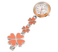 Holibanna Fashion Rose Clip Nurse Pocket Watch Round Dial Cute Orange Fob Watch for Nurses Students and Medical Professionals and Practical Timepiece for Everyday Use