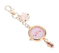 Holibanna Fashion Women Nurse Pocket Watch Chain Cute Cartoon Design for Students Medical Staff Lightweight Hanging Chest Watch Accurate Timekeeping Includes Extra Battery Pig