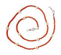 Holibanna Fashionable Necklace Boho Beaded Glasses Retainer Face Mask Chain Lanyard Glasses Strap Holder Orange Accessory