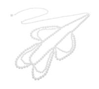 Holibanna Faux Pearl Waist Belt Belly Belt for Women Beaded Waist Chain Pearl Beads White