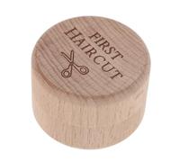 Holibanna First Haircut Collection Container and Umbilical Cord Box, Natural Beech Wood Keepsake Display, Wooden Memorial Storage for Newborn Registry and Shower