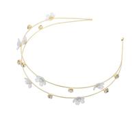 Holibanna Floral Headbands for Women Double Layer Thin Alloy Hairbands with Rhinestone Flowers Lightweight and Comfortable for Wear, for Cosplay and Special Events