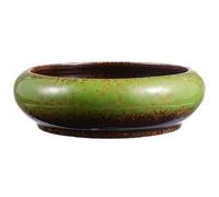 Holibanna Flower Pot Artistic Ceramic with Drainage Hole Retro for Plants Green Planter Practical Indoor Planting Container Suitable for Desk and Living Room