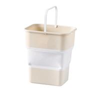 Holibanna Foldable Car Garbage Can Automotive Trash Bin with Spacious Capacity Easy to Clean Beige Waste Holder for Vehicle Interior Organization and Clutter Driving