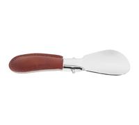 Holibanna Foldable Stainless Steel Shoe Horn Portable Short Shoe Helper Tool with Fake Leather Sleeve Lightweight and Sturdy for Seniors and Adults, for Travel and Daily Use