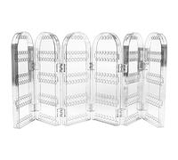 Holibanna Folding Earring Holder and Jewelry Organizer 360 Holes 5 Tiers 6 Doors Foldable Jewelry Rack Display Stand for Necklaces Earrings Piercings Women Transparent