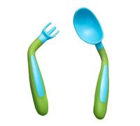 Holibanna Food Fork and Spoon for Boy Girl Training Tableware Eating Utensils Spoon Fork for Boy Girl Feeding and Learning Table Manners