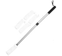 Holibanna Foot Shower Scrubber Brush for Elderly and Disabled Women, Silicone and Plastic Toe Brush Removes Dirt and Reaches Between Toe Gaps with Drying Covers for Bathrooms and Showers