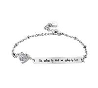 Holibanna Best Friend Bracelets Not Sisters by Blood But Bracelet Inspirational Jewelry Mantra Cuff Bangle for Woman Sisters (Silver)