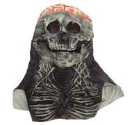 Holibanna Full Head Horror Skull Mask Movable Jaw, Realistic Red Latex Skeleton Mask for Halloween Cosplay, Scary Masquerade Party Accessory for Adults