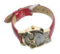 Holibanna Funny Cat Face Wristwatch for Women Strap Cute Decorative Watch Stylish Leisure Present for Charming Cartoon Design with Eye Catching Color