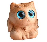 Holibanna Funny Wooden Cat Pendant Keyring Charm Unique DIY Decoration Craft Accessory for Jewelry Making for Cat Lovers and Friends Wooden Kitten Keychain with Blue Eyes