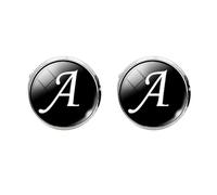 Holibanna Personalised Cufflinks Letter Cufflinks Men Business Suit Shirt Cufflinks Glass Sleeve Button Jewelry for Tuxedo Business Formal Shirts for Men and Women (A Letter Pattern)
