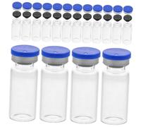 Holibanna Glass Vials and Empty Glass Bottles, 20pcs 10ml Flat Bottom Vials with Caps for Essential Oils and Freeze-dried Powder Storage, Suitable for Lab and Cosmetic Use