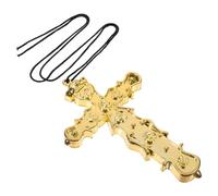 Holibanna Gold Plated Pirate Cross Necklace for Women Unique Halloween Jewelry Elegant Faith Pendant for Home Decor and Role Play for Pirate Lovers and Halloween Celebrations