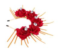 Holibanna Gothic Floral Skull Headband Spikes Handmade Day Dead Accessory Unique Costume Hair Band for Halloween Parties and Cosplay Events