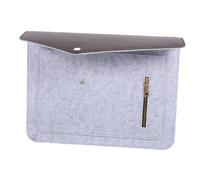 Holibanna Gray Felt Laptop Sleeve Bag with Zipper Pocket Multi Function Protective Carrying Case for Pro Ultrabook Tablet Shock Absorbing Large Capacity Pouch for Travel and Daily Use