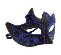 Holibanna Half Face Venetian Mask with Glitter Flames for Men and Women Comfortable Plastic Masquerade Accessory for Mardi Gras Halloween Carnival and Cosplay Photography Prop
