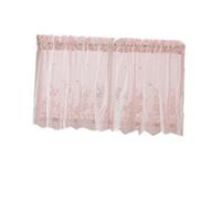 Holibanna Half Lace Window Curtain Panel 130x41cm Pink Sheer Sun Proof Decorative Shade Short Curtain for Kitchen Balcony Home