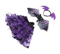 Holibanna Halloween Cosplay Costume with Detailed Bat Wings and Purple Spider Skirt Charming Party Dress Up Accessory for Intricate Design for Photo Props and Events