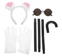 Holibanna Halloween Mouse Costume Accessories Set for Women Mouse Ears Headband Sunglasses Blind Cane for Cosplay Parties Soft Lightweight Material Complete Kit