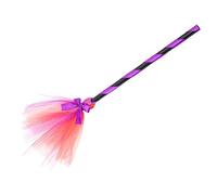 Holibanna Halloween Witch Yarn Broom Prop for Durable High Strength Material Creative Cosplay and Party Accessory for Role Play Stage Backgrounds Haunted House Decoration Deep Purple