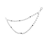 Holibanna Handmade Women Waist Beads Elastic Trousers Chain with Durable Rhinestones Lightweight Body Jewelry for Casual and Party Wear Silver