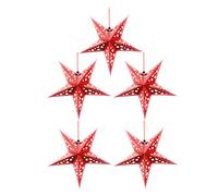Holibanna Hanging Paper Star Lantern Ceiling Twinkle Pentagram Lampshade Christmas Wedding Party Ornament 30CM 5Pcs