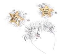 Holibanna Happy Year Star Bopper Headband Glitter Tinsel Hair Accessory for Festive Parties Eye-catching Design for Women and Men Lightweight and Comfortable Party Decoration