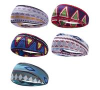 Holibanna Headbands Polyester Moisture Wicking Non- Bohemian and Elastic 5pcs Hair Bands Assorted Colour Stretch Hair Wraps for Exercise Tourism