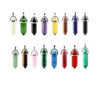 Holibanna Hexagonal Crystal Pendants for Jewelry Making and Art Collection 16 Pcs with Smooth Chic Mixed Style Charms Peace of Mind Quality for Necklace Beading