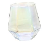 Holibanna Hexagonal Transparent Glass Cup Colorful Geometric Crystal Whiskey Tumbler High Temperature Resistant Beverage Glass for Parties Weddings Birthdays and Home Use