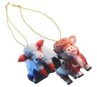 Holibanna Highland Cow Decorative Acrylic 2pcs Hanging Ornaments with Smooth and Convenient to Carry Design, and Eye-catching Highlan Cow Charm for New Year's Eve Parties