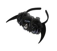Holibanna Horn Headband Devil Horns Cosplay Horns Hairband Fox Ears Demon Horns Halloween Devil Hairband Horns Headpiece Headbands Cosplay Headdress Prop Cloth and Resin Ghost Head