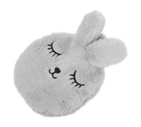 Holibanna Hot Water Bag Mini Rabbit Plush Detachable Cover Hand Warmer Hotwaterbottle Heated Bladder Light Grey Spandex Cute Wet Cool Travel Size for Adults and Children