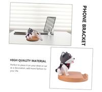 Holibanna Husky Wooden Phone Stand Cute Dog Desktop Mobile Display Holder Practical Phone Support for Office Bedroom Living Dorm School Use