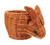Holibanna Imitation Rabbit Basket Handwoven Decorative Rattan Basket for Gardener's Harvest Creative Serving Organizer