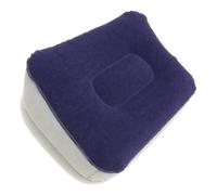 Holibanna Inflatable Flocking Travel Foot Rest Pillow Portable Leg Support Cushion for Airplane Car Office Use Gray Blue Foot Massage Relaxation Pad