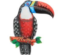 Holibanna Iron Toucan Wall Hanging Decor for Garden and Bedroom, Decorative Metal Bird Ornament Made of Sturdy Iron, Suitable for Indoor and Outdoor Use, Stylish and Lively Home Ornament