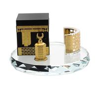 Holibanna Islamic Architecture Crystal Kaaba Model Handicraft Home Table Decor Showpiece for Ramadan Eid Decoration Saudi Arabia Souvenir Desk Ornament