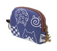 Holibanna Japanese Theme Pattern Wallet Coin Bag Vintage Canvas Large Capacity Multifunctional Storage Bag Adorable Animal Pattern for Travel and Shopping Assorted Style