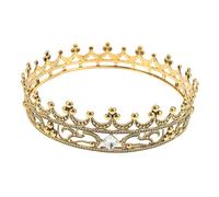Holibanna King Crowns: Royal Full Round Tiaras Prince Crown Men Party Hats For Wedding Prom Halloween Costume Party Hair Accessories