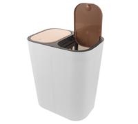 Holibanna Kitchen Dual Compartment Plastic Waste Bin with Slide-on Lid, Prevents Tissue and Candy Wrapper Accumulation for Bathroom and Kitchen
