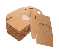 Holibanna Kraft Paper Wine Bottle Packaging Boxes 30Pcs with Heart Window Hanger, Hanging Empty Wine Boxes for Home Decor and Candy Wrapping