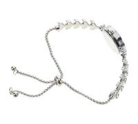 Holibanna Ladies Quartz Wrist Watch with Rhinestone Bracelet, Waterproof Silver Bangle Watch for Women, Elegant Mermaid Style Wristwatch Suitable for Daily Wear and Dress Occasions