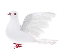 Holibanna Large Artificial Pigeon Birds for Home Decoration Doves Photo Props for Weddings Engagements and Seasonal Displays Realistic Design with Wire Feet for Easy Mounting